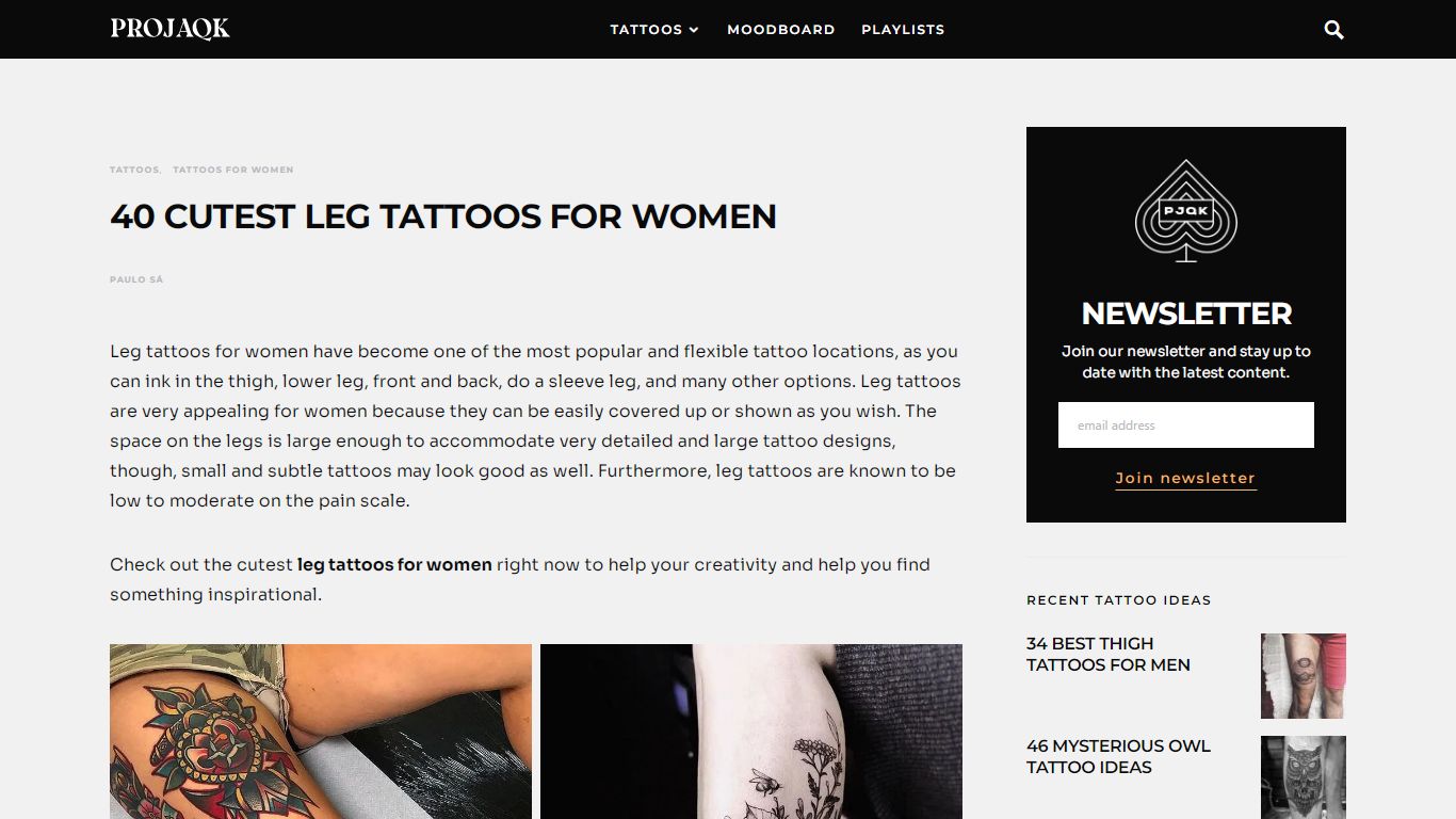 40 Cutest Leg Tattoos for Women in 2022 - PROJAQK